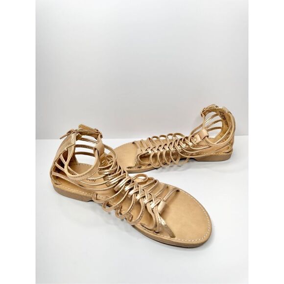 Nordstrom Gladiator Sandals Womens Size 5 Open Toe in Gold - Picture 6 of 9
